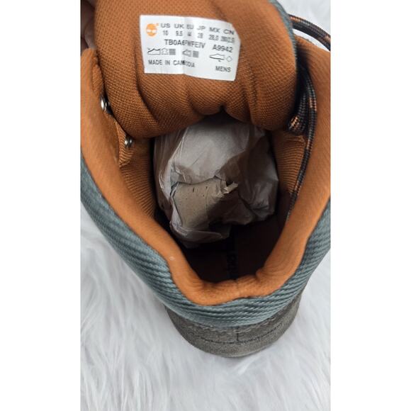 Timberland Euro Hiker Mid Men's Size 10 Lace Up Boots Dark Brown Suede and Green - Picture 11 of 12